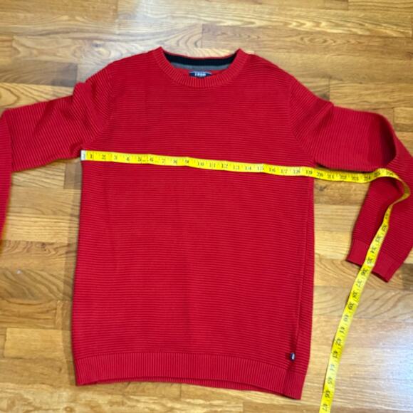 Izod Kids Boys XL 18 20 Red Long Sleeve Crewneck Ribbed Cotton Sweatshirt - Picture 2 of 9